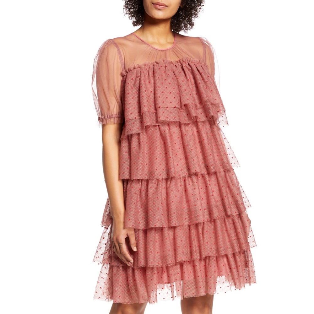 Halogen x Atlantic-Pacific tulle tiered dress